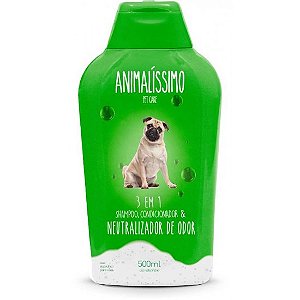 Shampoo Condicionador e Neutralizador de Odores Animalissimo Pet Care 3x1 - 500ml