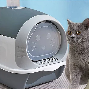 Caixa de Areia com Tampa para Gatos + Pá Coletora