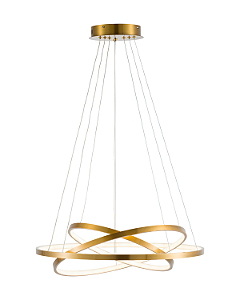 Luminária Pendente Lustre Led 3 em 1 Arco Anéis Infinito Dourado Moderno Luxuoso INL119