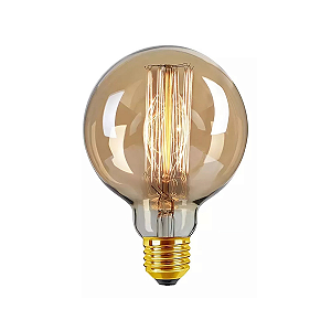 Lâmpada Filamento Carbono G80 Retrô Vintage 40w Branco Quente Bivolt ILAG80