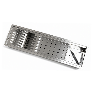 Calha Canal Organizador inox 304 Escorredor de Louça Multiuso 60x18,5 Inovartte ICA03