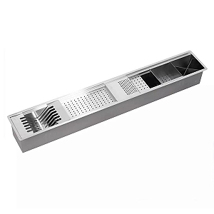 Calha Canal Organizador inox 304 Escorredor Multiuso Escorredor Louça 123x19x14 Inovartte ICA02
