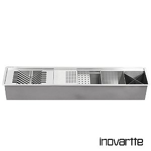 Calha Canal Organizador inox 304 Escorredor Multiuso Escorredor Louça 90x19x14 Inovartte ICA01