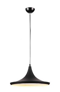 Lustre Pendente Estilo Tom Dixon Chapéu Preto Moderno Sala Cozinha Ilha Quarto Escritório INL15