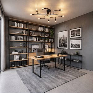 Lustre Pendente Sputnik Moderno Aranha 8 Braços Retrô Preto Sala Quarto Cozinha Área Gourmet INL66