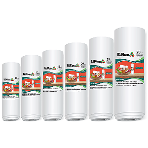 Kit 6 Rolos 10/12/15/20/25/28x500cm Nanocubos Embalagens Sacos refil bobina com Ranhura Gofrada para Seladora A Vácuo
