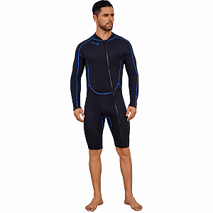 Roupa De Mergulho Livre Neoprene Masculina Macacão Manga Longa Frio Natação Stand Up Surf Pesca Sub Kitesurf