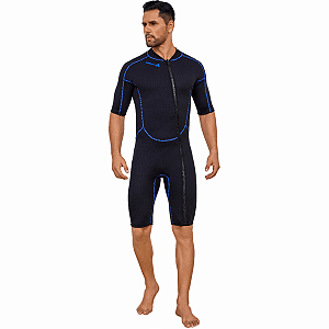 Roupa De Mergulho Livre Neoprene Masculina Macacão Manga Curta Frio Natação Stand Up Surf Pesca Sub Kitesurf