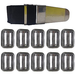 Cinto De Nylon DiveCom com Lastros 500g Peso chumbo Kit De Mergulho apneia caça e Pesca Sub