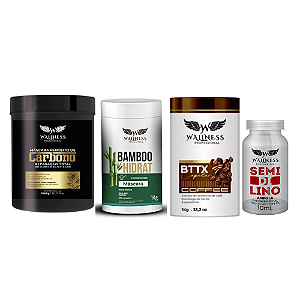 Carbono, bamboo, botox de café e ampola