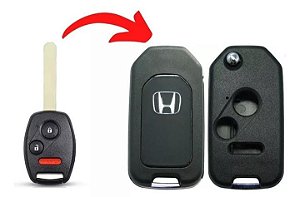 Chave Canivete Honda New Civic City Crv Fit 2 Botões +panico