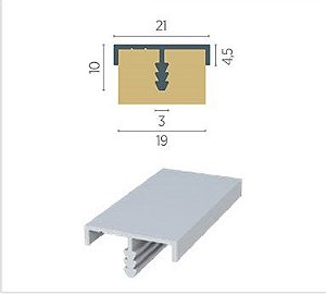 PERFIL RM-095 TESTEIRA ESPIGA 19MM FOSCO 3MTS ( APENAS RETIRADA )