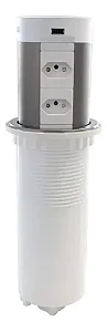 TORRE PLUG C/4 TOMADA E 2 USB 110-250V CARREGAMENTO POR INDUÇÃO BRANCA HAFELE