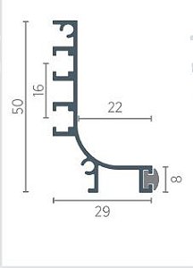 PERFIL RM-195 CAVA C/BAGUETE FOSCO 3MTS ( APENAS RETIRADA )