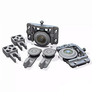 KIT PORTA CORRER RO-65 4013 GUIA ROLAMENTADO