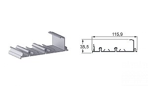 TRILHO AL300 FOSCO SUPERIOR 2MTS