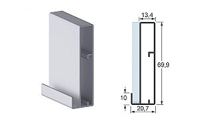 PERFIL ALT-3170 PORTA INOX 3MTS ( APENAS RETIRADA )