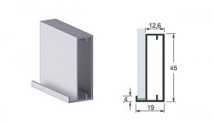 PERFIL ALT-3345 PORTA FOSCO 3MTS ( APENAS RETIRADA )
