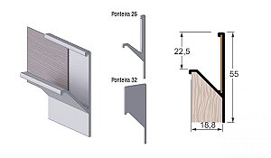 PERFIL ALT-4023 18MM C/TAMPA INOX 3MTS ( APENAS RETIRADA )