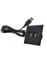TOMADA USB EMBUTIR POP QUADRADA PRETA