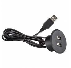 TOMADA USB EMBUTIR POP REDONDA PRETA