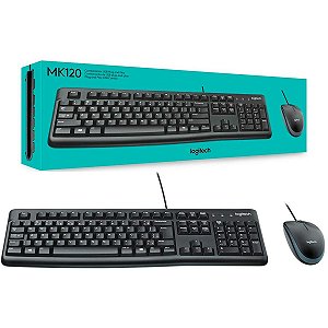 Kit Teclado e Mouse Sem Fio Logitech MK120