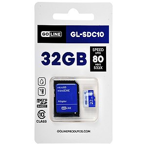 CARTÃO DE MEMÓRIA 32GB GL-SDC10 CLASSE 10 GOLINE