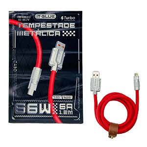 CABO USB V8 IT BLUE LELONG 6A METALICO LE-862V