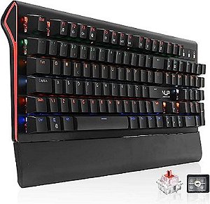 TECLADO GAMER MECANICO COM FIO LED RGB KNUP KP-TE121