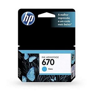 Cartucho HP 670 Ciano 3,5ML