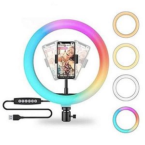 Iluminador de LED Soft Ring Light MJ26 10 POLEGADA 2.1