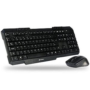 Kit Teclado e Mouse Wireless Sem Fio USB Preto C3-Tech K-W10BK