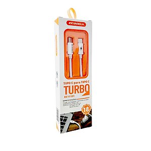 Cabo USB Turbo Tipo C para Tipo C Ecooda