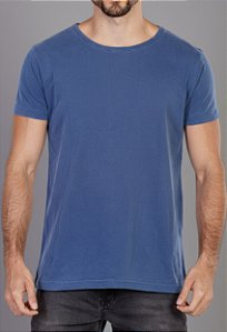 Camiseta Estonada Lisa Básica Azul