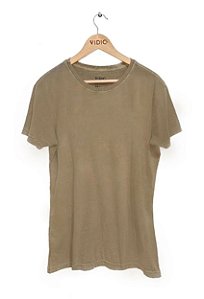 Camiseta Estonada Lisa Básica Marrom