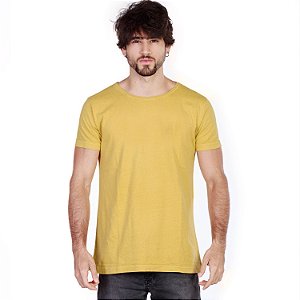 Camiseta Estonada Lisa Básica Mostarda