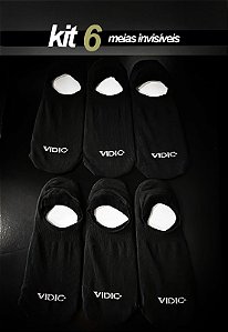 Kit Com 6 Pares De Meia Invisível - Preto Vidic