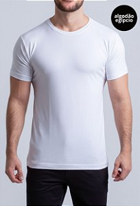 Camiseta Algodão Egípcio Vidic Gola Redonda Branca