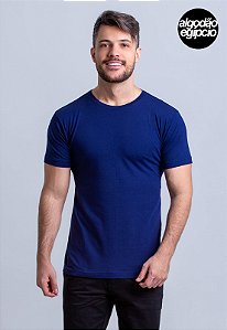 Camiseta Algodão Egípcio Vidic Gola Redonda Marinho