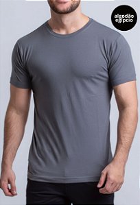 Camiseta Algodão Egípcio Vidic Gola Redonda Cinza