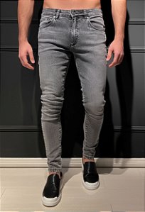 Calça Jeans Super Skinny Cinza Stone