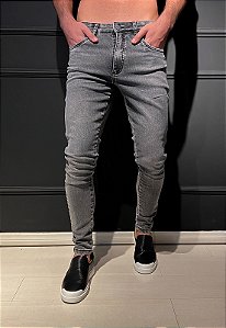 Calça Jeans Super Skinny Cinza Stone