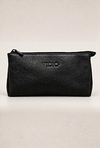 Necessaire Couro Vidic Preta