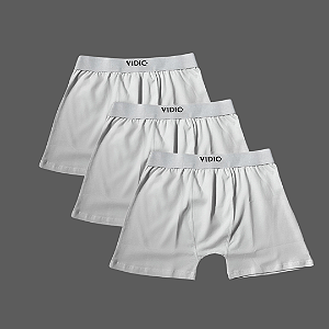 Kit 3 Cuecas Boxer Vidic Branca