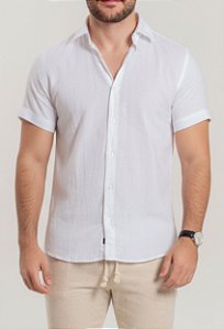 Camisa Linho Branca Vidic MC