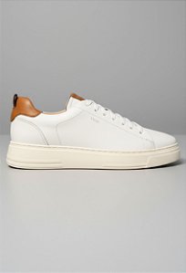 Tênis Sneaker Vidic Dallas Branco e Conhaque