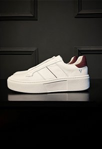 Tênis Sneaker Vidic Kiev Branco e Bordô