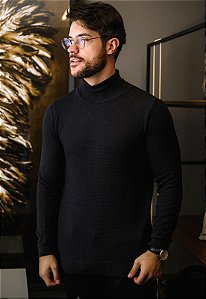 Suéter Gola Alta Preto Vidic