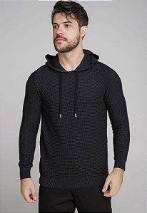 Suéter Havana com Capuz Preto Vidic