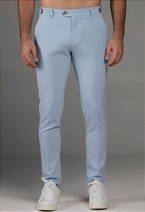 Calça Alfaiataria com Ajuste Azul Claro Vidic Skinny